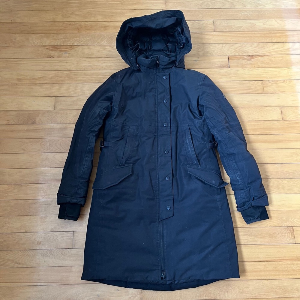 The North Face Womens Black Long Insulated Hooded Parka Jacket Size M